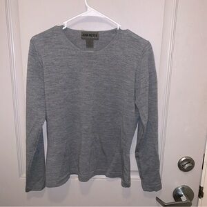 John Meyer Women’s Gray 100%Merino Wool Top Size M